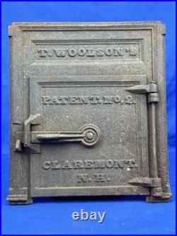 Early Cast Iron C. 1835 Tom Woolson's Patent No. 2 STOVE DOOR Claremont, NH