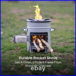 EcoZoom Versa Wood and Charcoal Rocket Camping Stove Cast Iron Top