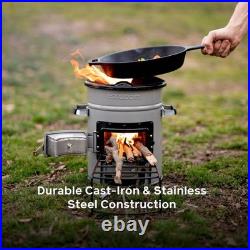 EcoZoom Versa Wood and Charcoal Rocket Camping Stove Cast Iron Top