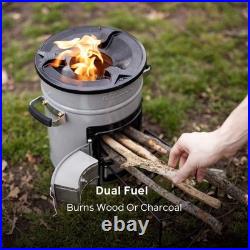 EcoZoom Versa Wood and Charcoal Rocket Camping Stove Cast Iron Top