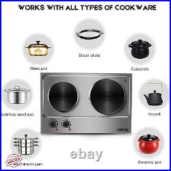 Electric Cooktop Burner Double Stove Hot Plate Countertop Portable Cooking Iron