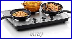 Electric Hot Plate for Cooking, 1800W Triple Burner Portable Electric Stove wi