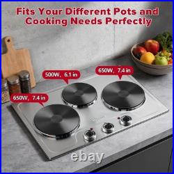 Electric Hot Plate for Cooking, 1800W Triple Burner Portable Electric Stove wi