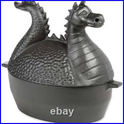 Elegant Dragon Wood Stove Steamer Cast Iron Humidifier 2.75 QT Capacity