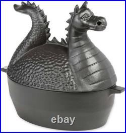Elegant Dragon Wood Stove Steamer Cast Iron Humidifier 2.75 QT Capacity