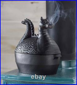 Elegant Dragon Wood Stove Steamer Cast Iron Humidifier 2.75 QT Capacity
