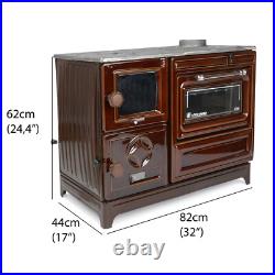 Enameled Cast Iron Wood Burning Stove With Oven, Cooker Stove & NO Customs Duty