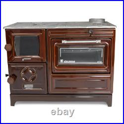 Enameled Cast Iron Wood Burning Stove With Oven, Cooker Stove & NO Customs Duty