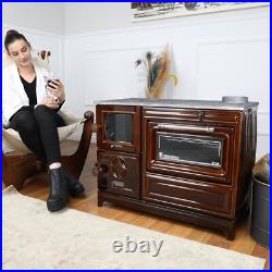Enameled Cast Iron Wood Burning Stove With Oven, Cooker Stove & NO Customs Duty