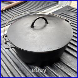 Erie Cast Iron Dutch Oven 833 # 8 Matching Flat Lid 837 Antique Vintage Griswold Erie Cast Iron Dutch Oven 833 # 8 Matching Flat Lid 837 Antique Vintage Griswold