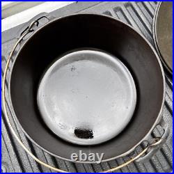 Erie Cast Iron Dutch Oven 833 # 8 Matching Flat Lid 837 Antique Vintage Griswold Erie Cast Iron Dutch Oven 833 # 8 Matching Flat Lid 837 Antique Vintage Griswold