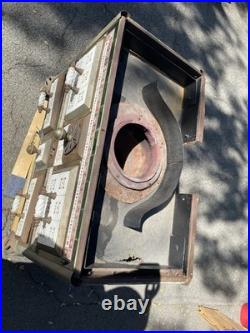 European cast iron stove with decorative tiles European cast iron stove with decorative tiles