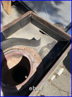 European cast iron stove with decorative tiles European cast iron stove with decorative tiles