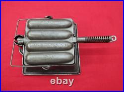 Excellent Wagner Cast Iron Krusty Korn Sausage Pan Maker Tall Base Bail Handle Excellent Wagner Cast Iron Krusty Korn Sausage Pan Maker Tall Base Bail Handle