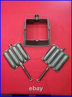 Excellent Wagner Cast Iron Krusty Korn Sausage Pan Maker Tall Base Bail Handle Excellent Wagner Cast Iron Krusty Korn Sausage Pan Maker Tall Base Bail Handle