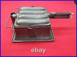 Excellent Wagner Cast Iron Krusty Korn Sausage Pan Maker Tall Base Bail Handle Excellent Wagner Cast Iron Krusty Korn Sausage Pan Maker Tall Base Bail Handle