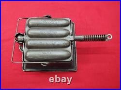 Excellent Wagner Cast Iron Krusty Korn Sausage Pan Maker Tall Base Bail Handle Excellent Wagner Cast Iron Krusty Korn Sausage Pan Maker Tall Base Bail Handle