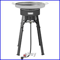 Feasto 23 in. Stainless Steel Concave Comal Set with 54,000 BTU Propane Burner