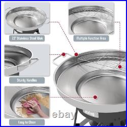 Feasto 23 in. Stainless Steel Concave Comal Set with 54,000 BTU Propane Burner Feasto 23 in. Stainless Steel Concave Comal Set with 54,000 BTU Propane Burner