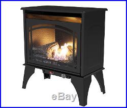 Fireplace Stove Heater Compact Vent Free Gas Heating Propane Burner Thermostat