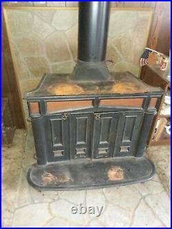 Franklin Wood Burning Stove Fireplace Cast Iron 70s