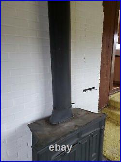 Franklin Wood Burning Stove Fireplace Cast Iron 70s converted 36