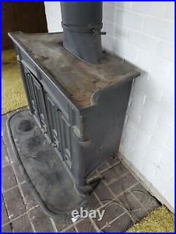 Franklin Wood Burning Stove Fireplace Cast Iron 70s converted 36
