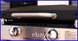 Freedom Portable 26,000 BTU Dual Propane Burner 29 Non-Stick Cast Iron Griddle