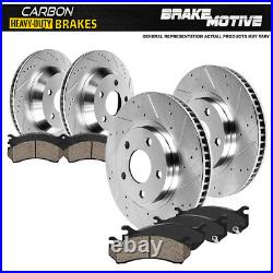 Front +Rear Drill Slot Brake Rotors and Carbon Ceramic Pads For Range Rover
