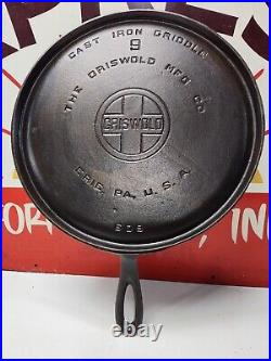 Fully Restored GRISWOLD CAST IRON #9 Griddle Large Logo 10 Seasoned Flat