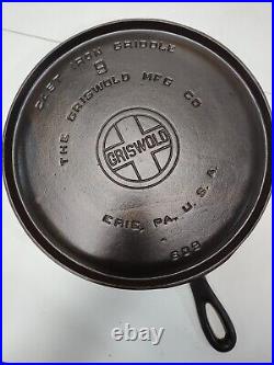 Fully Restored GRISWOLD CAST IRON #9 Griddle Large Logo 10 Seasoned Flat