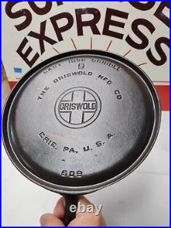 Fully Restored GRISWOLD CAST IRON #9 Griddle Large Logo 10 Seasoned Flat