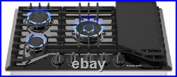 GASLAND 30 In. Gas Cooktop & Griddle 5 Burner Stovetop 120V NG/LPG CSA Certified