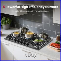 GASLAND 30 In. Gas Cooktop & Griddle 5 Burner Stovetop 120V NG/LPG CSA Certified