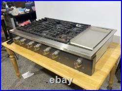 GE Cafe 48 Inch Wide 6 Burner Natural Gas Rangetop with Griddle