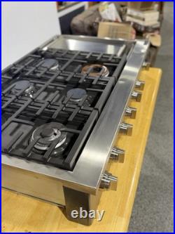 GE Cafe 48 Inch Wide 6 Burner Natural Gas Rangetop with Griddle