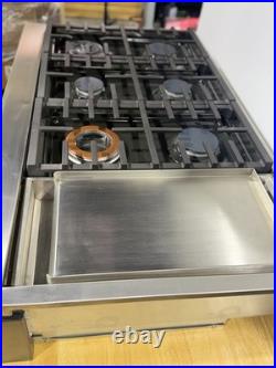 GE Cafe 48 Inch Wide 6 Burner Natural Gas Rangetop with Griddle