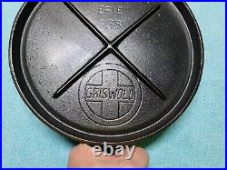 GRISWOLD ERIE Cast Iron GRIDDLE # 8 SLANT LOGO 738 EARLY SINGLE HOLE HANDLE