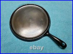 GRISWOLD ERIE Cast Iron GRIDDLE # 8 SLANT LOGO 738 EARLY SINGLE HOLE HANDLE