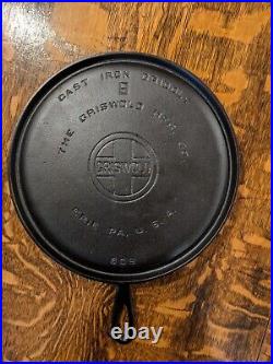 GRISWOLD Large Block Logo #9 Griddle, Flat & Clean. Restored