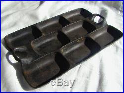 G. F. FILLEY Antique CAST IRON #3 late 1800's Charter Oak Stove GEM / MUFFIN PAN