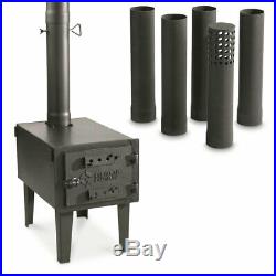Galvanized Steel Wood Stove Cast Iron Portable Camping For Vented Tent Cooking