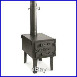 Galvanized Steel Wood Stove Cast Iron Portable Camping For Vented Tent Cooking