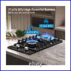 Gas Cooktop 2 Burner, 12 Inch Propane Cooktop, Black Tempered Glass
