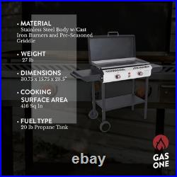 Gas Griddle -2-Burner Propane Stove with Flat Top Grill -Cast Iron Propane Grill Gas Griddle -2-Burner Propane Stove with Flat Top Grill -Cast Iron Propane Grill