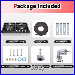 Gas Stove 24 Inch Eascookchef, 24 Inch Gas Cooktop 4 Burnergas Stove Nglpg Conver