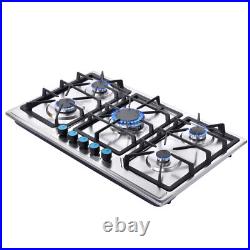 Gas Stove 5 Burner Propane Stove Portable Auto Lgnition Gas Cooktop LPG BBQ Camp
