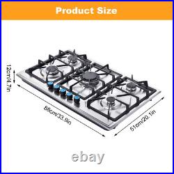 Gas Stove 5 Burner Propane Stove Portable Auto Lgnition Gas Cooktop LPG BBQ Camp