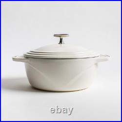 Genuine LODGE USA Enamel Cast Iron Dutch Oven US Made -Cloud Nine White 7.5 Qt