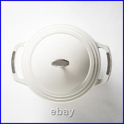 Genuine LODGE USA Enamel Cast Iron Dutch Oven US Made -Cloud Nine White 7.5 Qt
